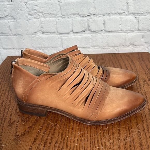 FP FREE PEOPLE Brown Tan Lost Valley Ankle Strap Booties Boots Zip 40 eu 8.5-9 - Picture 4 of 7